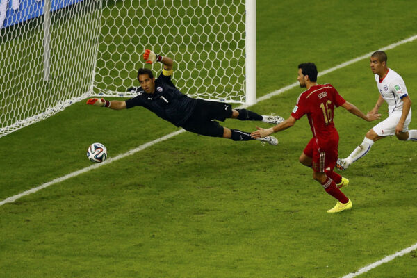 can you score a goal with your hands